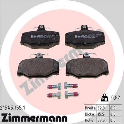 Zimmermann 21545.155.1 - Brake Pad Set, disc brake autospares.lv