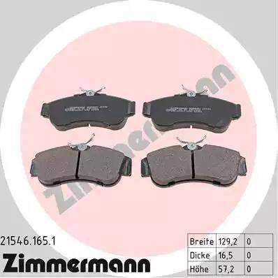 Zimmermann 21546.165.1 - Brake Pad Set, disc brake autospares.lv
