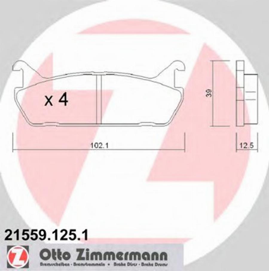 Zimmermann 215591251 - Brake Pad Set, disc brake autospares.lv