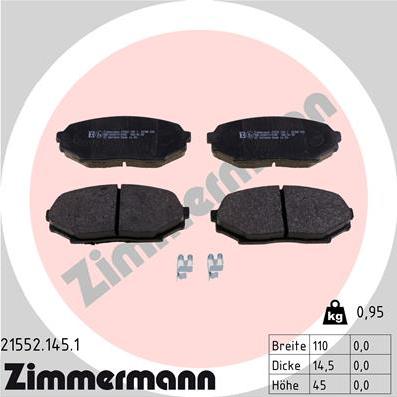 Zimmermann 21552.145.1 - Brake Pad Set, disc brake autospares.lv