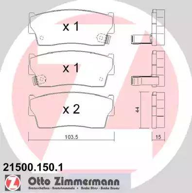 Zimmermann 21500.150.1 - Brake Pad Set, disc brake autospares.lv