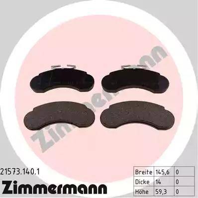 Zimmermann 21573.140.1 - Brake Pad Set, disc brake autospares.lv