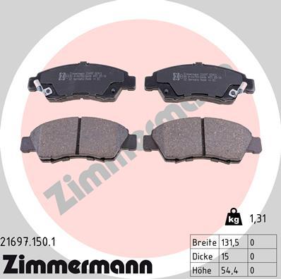 Zimmermann 21697.150.1 - Brake Pad Set, disc brake autospares.lv