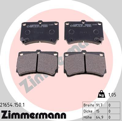Zimmermann 21654.150.1 - Brake Pad Set, disc brake autospares.lv