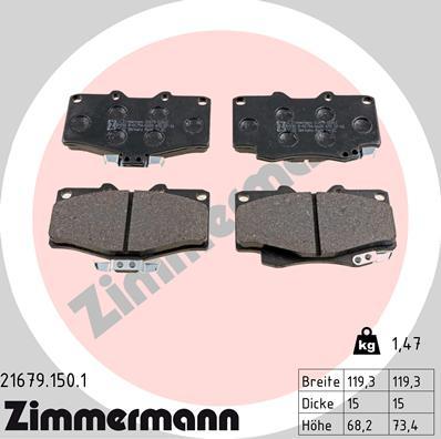 Zimmermann 21679.150.1 - Brake Pad Set, disc brake autospares.lv
