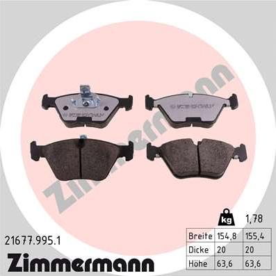 Zimmermann 21677.995.1 - Brake Pad Set, disc brake autospares.lv
