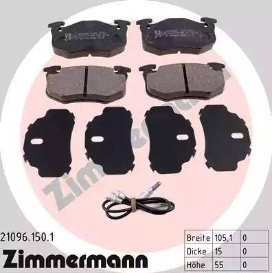 Zimmermann 21096.150.1 - Brake Pad Set, disc brake autospares.lv