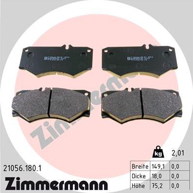 Zimmermann 21056.180.1 - Brake Pad Set, disc brake autospares.lv