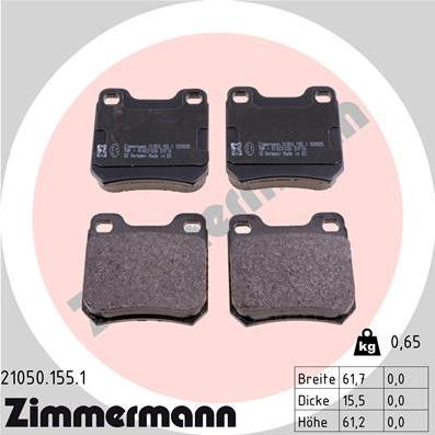 Zimmermann 21050.155.1 - Brake Pad Set, disc brake autospares.lv