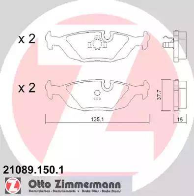 Zimmermann 21089.150.1 - Brake Pad Set, disc brake autospares.lv