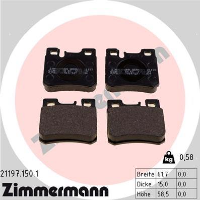 Zimmermann 21197.150.1 - Brake Pad Set, disc brake autospares.lv