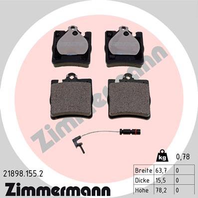 Zimmermann 21898.155.2 - Brake Pad Set, disc brake autospares.lv
