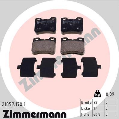Zimmermann 21857.170.1 - Brake Pad Set, disc brake autospares.lv