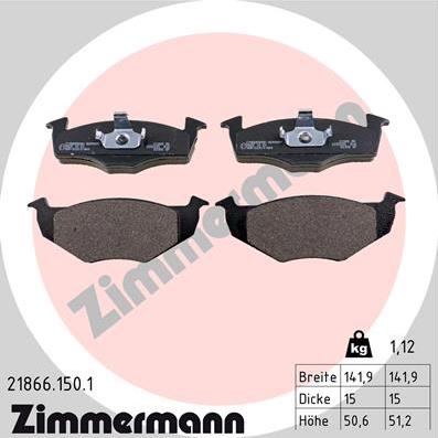 Zimmermann 21866.150.1 - Brake Pad Set, disc brake autospares.lv