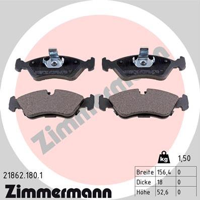 Zimmermann 21862.180.1 - Brake Pad Set, disc brake autospares.lv