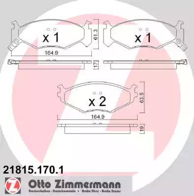 Zimmermann 21815.170.1 - Brake Pad Set, disc brake autospares.lv