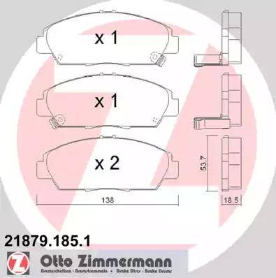Zimmermann 21879.185.1 - Brake Pad Set, disc brake autospares.lv