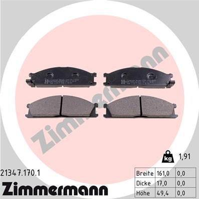 Zimmermann 21347.170.1 - Brake Pad Set, disc brake autospares.lv