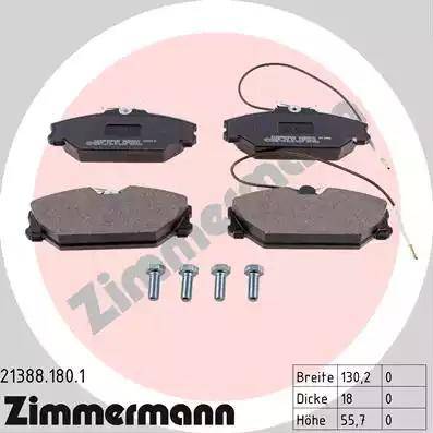 Zimmermann 21388.180.1 - Brake Pad Set, disc brake autospares.lv