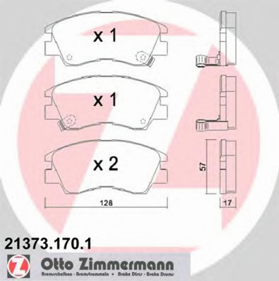 Zimmermann 21373.170.1 - Brake Pad Set, disc brake autospares.lv