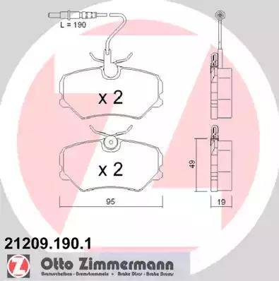 Zimmermann 21209.190.1 - Brake Pad Set, disc brake autospares.lv