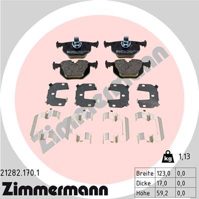 Zimmermann 21282.170.1 - Brake Pad Set, disc brake autospares.lv