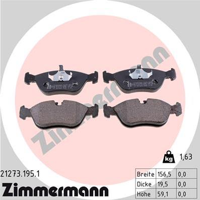 Zimmermann 21273.195.1 - Brake Pad Set, disc brake autospares.lv
