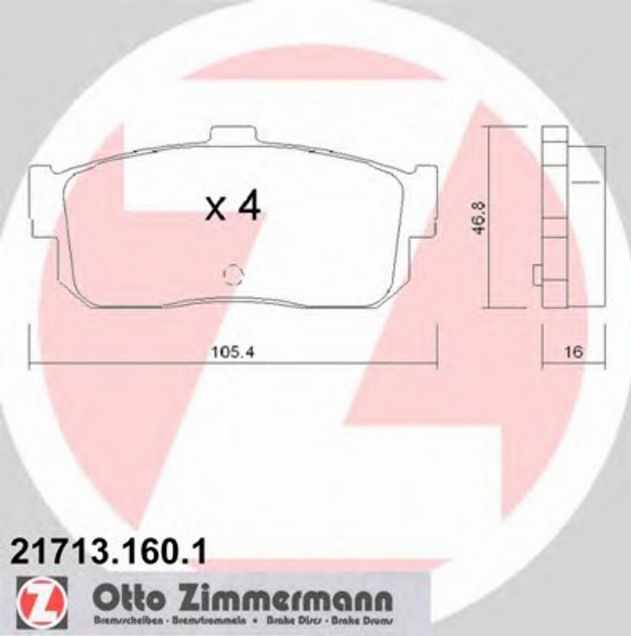 Zimmermann 217131601 - Brake Pad Set, disc brake autospares.lv