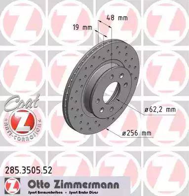 Zimmermann 285.3505.52 - Brake Disc autospares.lv