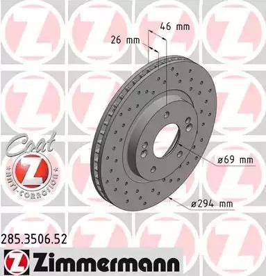 Zimmermann 285.3506.52 - Brake Disc autospares.lv