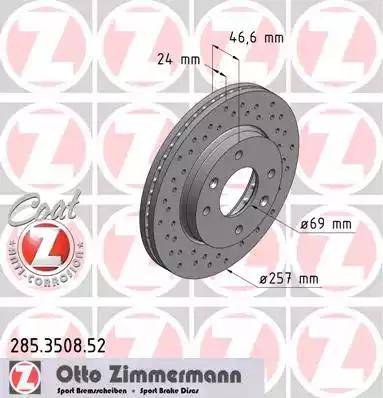 Zimmermann 285.3508.52 - Brake Disc autospares.lv