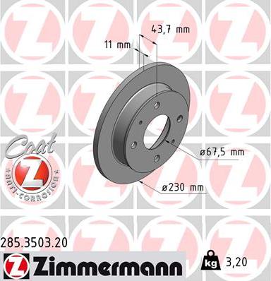 Zimmermann 285.3503.20 - Brake Disc autospares.lv