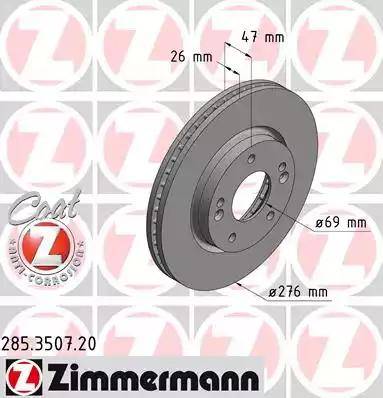 Zimmermann 285.3507.20 - Brake Disc autospares.lv