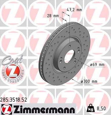 Zimmermann 285.3518.52 - Brake Disc autospares.lv