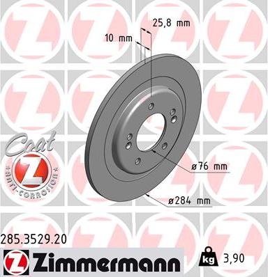 Zimmermann 285.3529.20 - Brake Disc autospares.lv