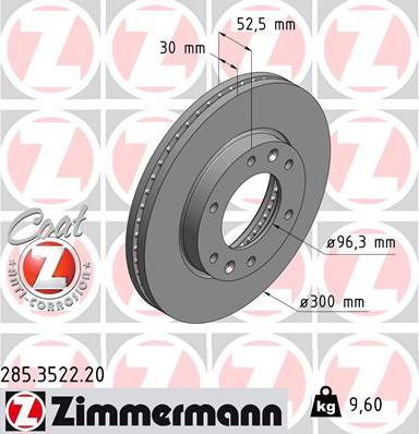 Zimmermann 285.3522.20 - Brake Disc autospares.lv