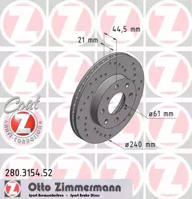 Zimmermann 280.3154.52 - Brake Disc autospares.lv
