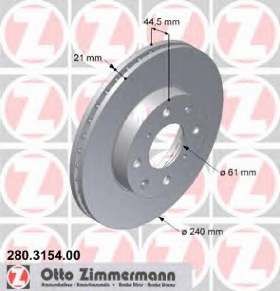 Zimmermann 280 3154 00 - Brake Disc autospares.lv