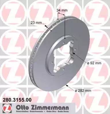 Zimmermann 280.3155.00 - Brake Disc autospares.lv