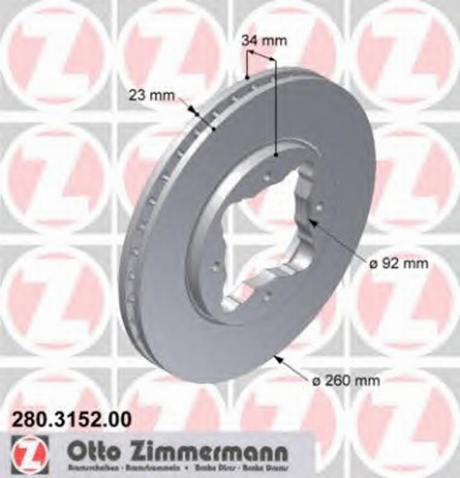 Zimmermann 280 3152 00 - Brake Disc autospares.lv