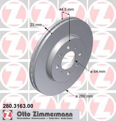 Zimmermann 280.3163.00 - Brake Disc autospares.lv