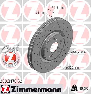 Zimmermann 280.3178.52 - Brake Disc autospares.lv