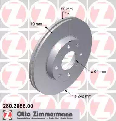 Zimmermann 280.2088.00 - Brake Disc autospares.lv