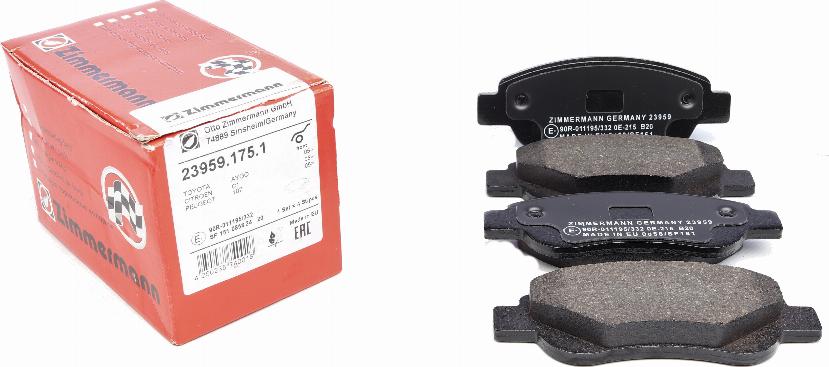 Zimmermann 23959.175.1 - Brake Pad Set, disc brake autospares.lv