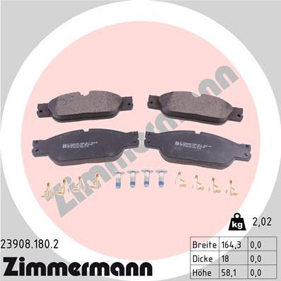 Zimmermann 23908.180.2 - Brake Pad Set, disc brake autospares.lv