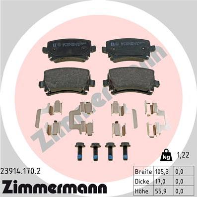 Zimmermann 23914.170.2 - Brake Pad Set, disc brake autospares.lv