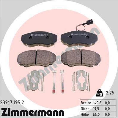 Zimmermann 23917.195.2 - Brake Pad Set, disc brake autospares.lv