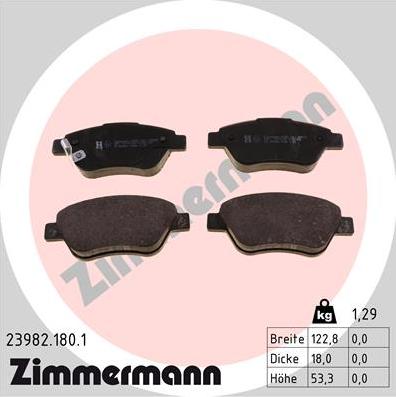 Zimmermann 23982.180.1 - Brake Pad Set, disc brake autospares.lv