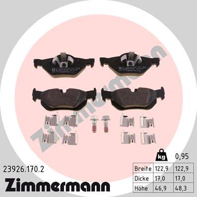 Zimmermann 23926.170.2 - Brake Pad Set, disc brake autospares.lv
