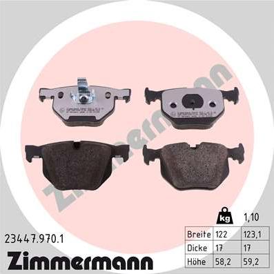 Zimmermann 23447.970.1 - Brake Pad Set, disc brake autospares.lv